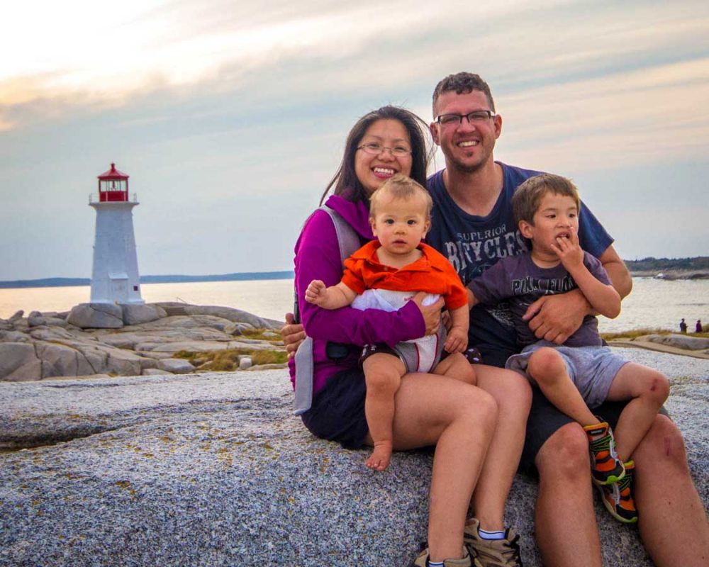 Kevin Wagar and family at Peggy's Cove Nova Scotia
