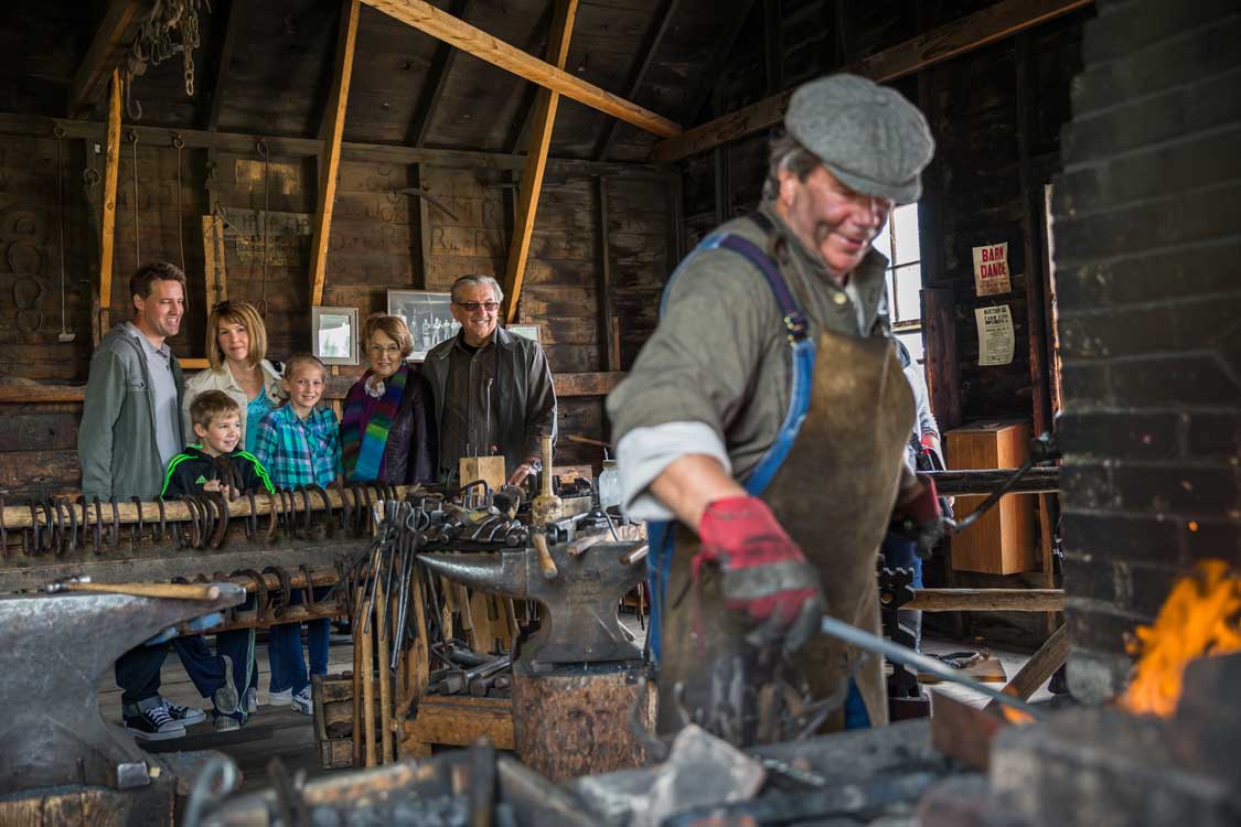 Blacksmith at Heritage Park Historical Village in Calgary