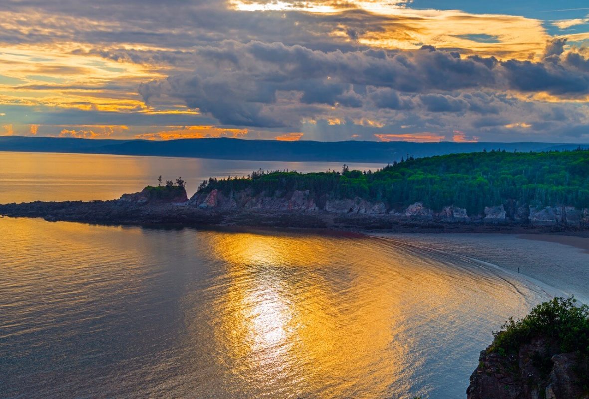 The famous Fundy coastline at sunset